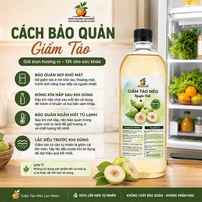 Cách bảo quản giấm táo