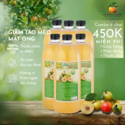 Combo 6 chai giấm táo mèo mật ong