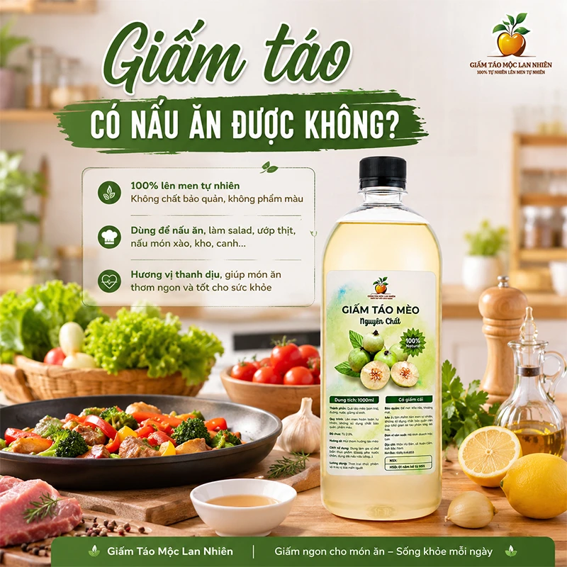 Giấm táo có nấu ăn được không