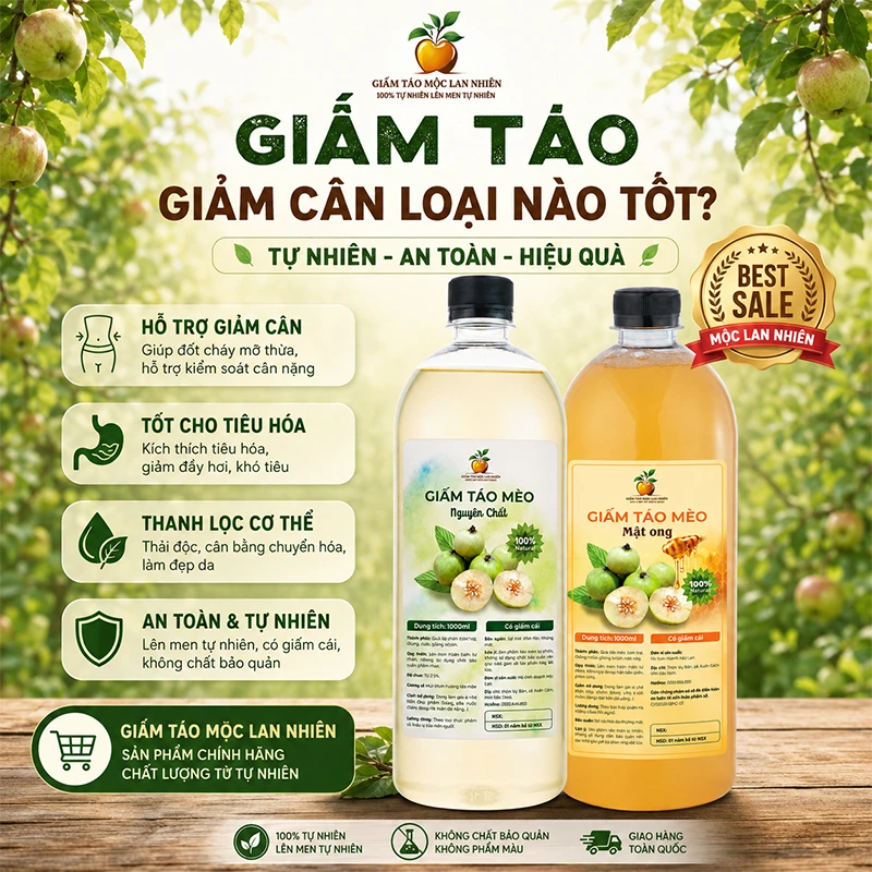Giấm táo giảm cân loại nào tốt