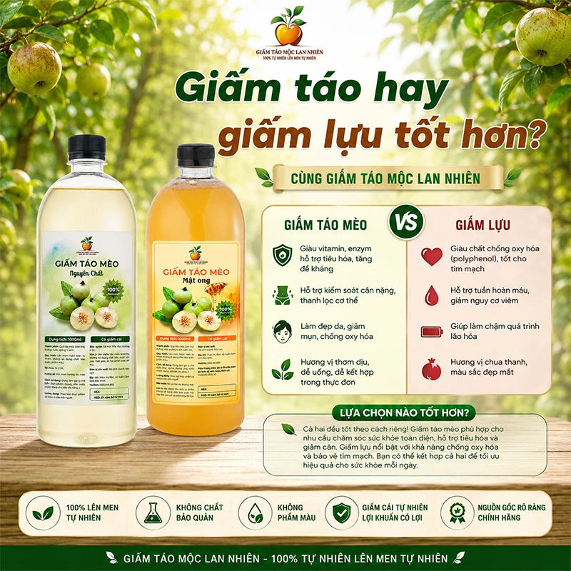 Giấm táo hay giấm lựu tốt hơn?