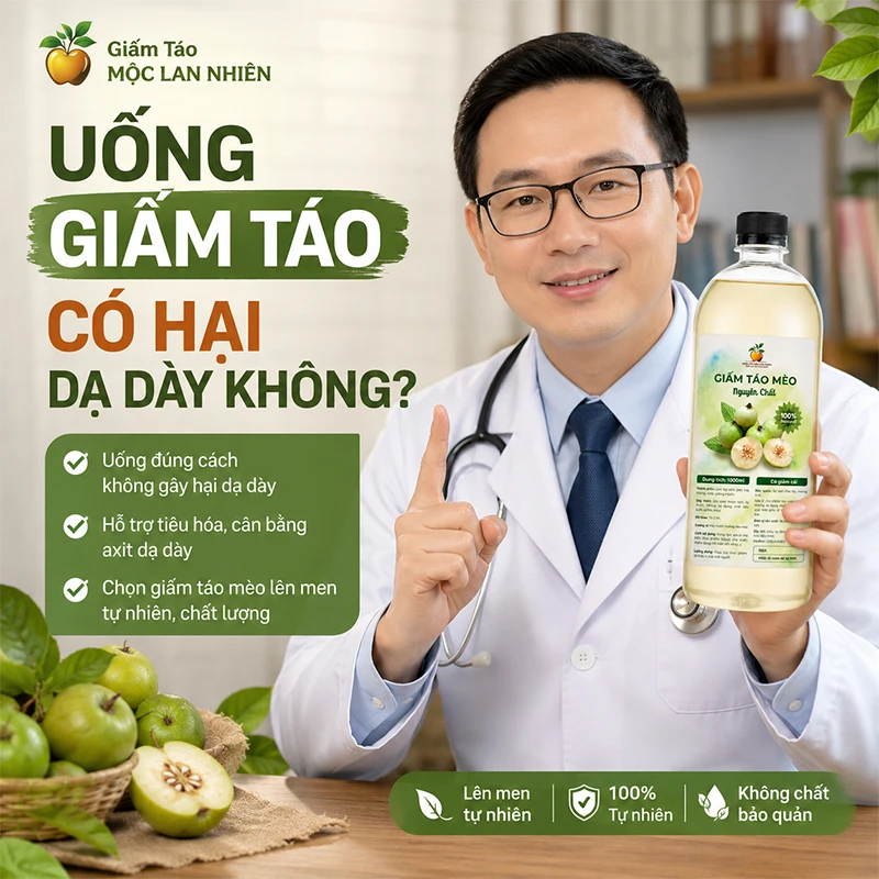 Uống giấm táo có hại dạ dày không