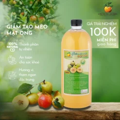 1 chai giấm táo mèo mật ong
