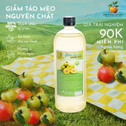 1 chai giấm táo mèo nguyên chất