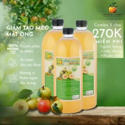 Combo 3 chai giấm táo mèo mật ong