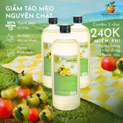 Combo 3 chai giấm táo mèo nguyên chất