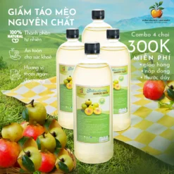 Combo 4 chai giấm táo mèo nguyên chất
