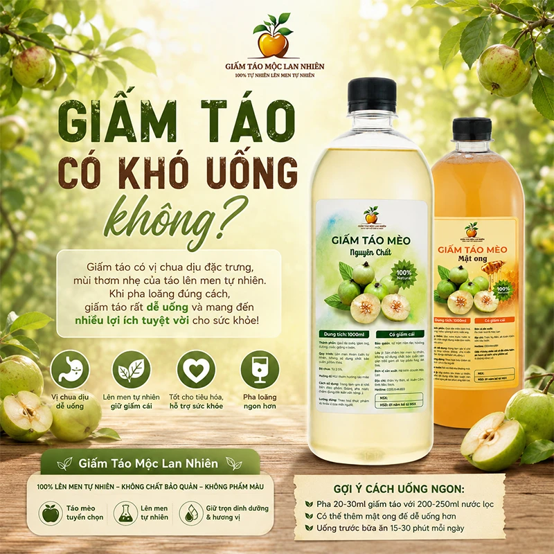 Giấm táo có khó uống không