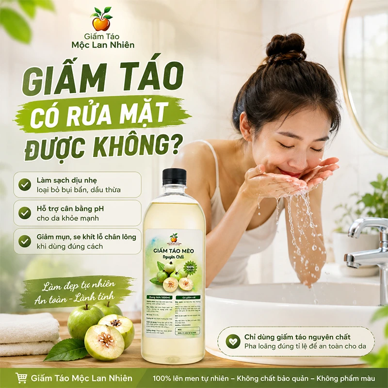 Giấm táo có rửa mặt được không