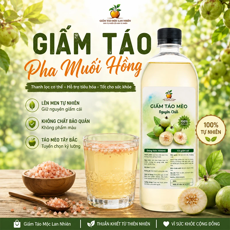 Giấm táo pha muối hồng