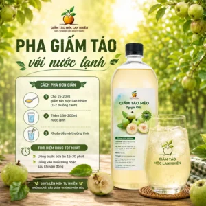 Pha giấm táo với nước lạnh được không