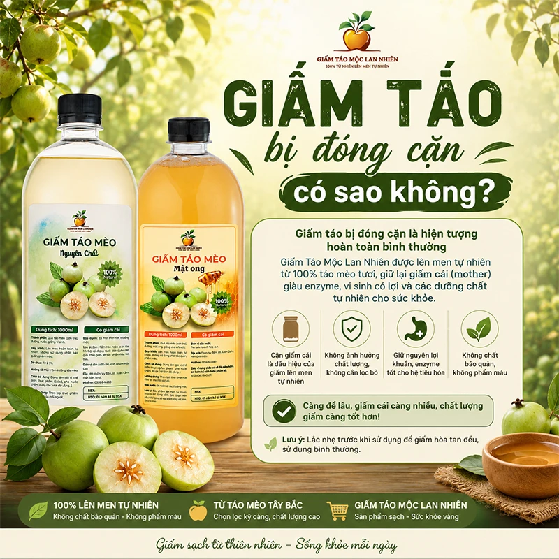 Giấm táo bị đóng cặn có dùng được không