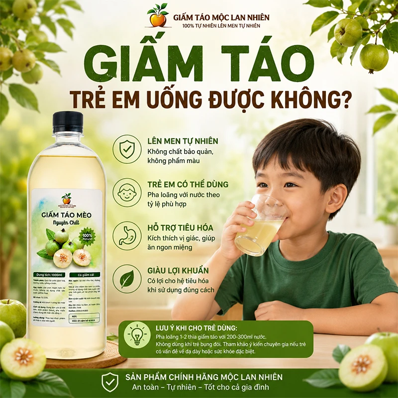 Giấm táo trẻ em uống được không