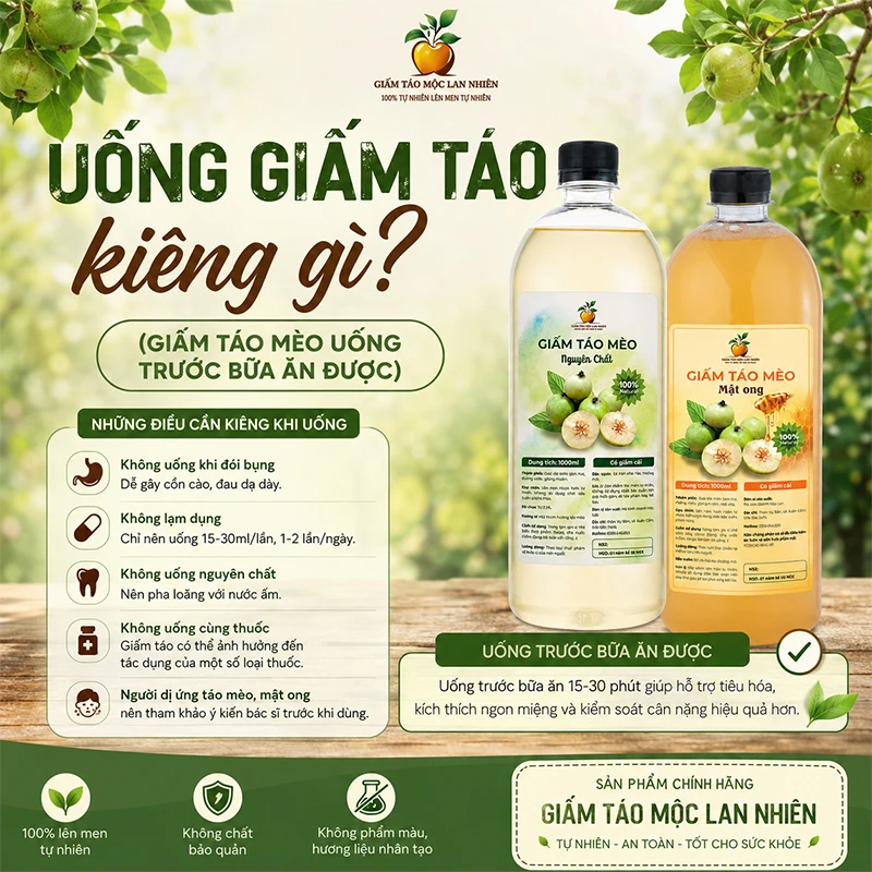 Uống giấm táo kiêng gì