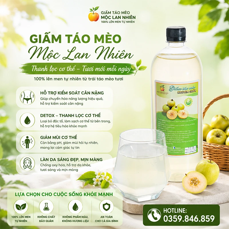 Giấm táo mèo chăm sóc sức khỏe