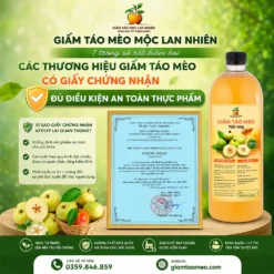 Giấy chứng nhận an toàn thực phẩm giấm táo mèo